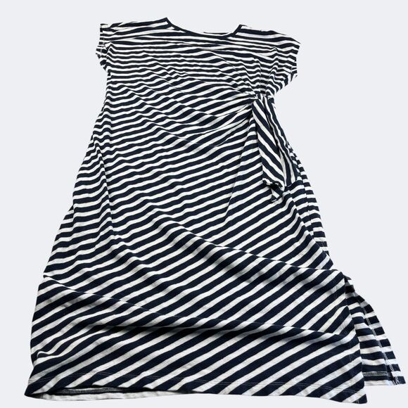 LOFT Dresses & Skirts - LOFT Striped Midi Dress Tie Waist Casual Coastal Nautical Summer Stretch XL